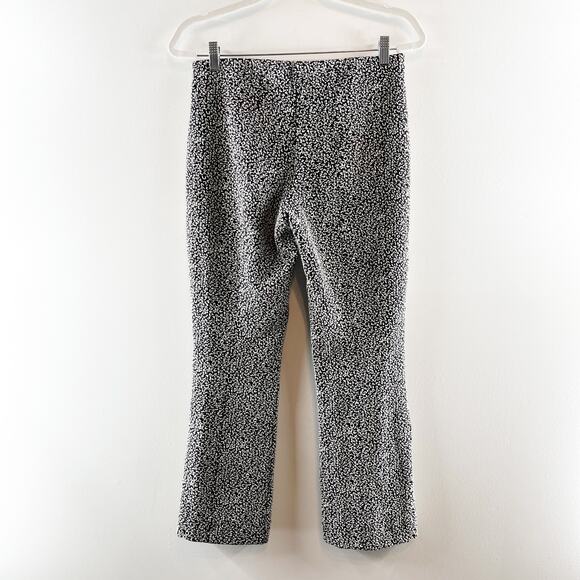 Anthropologie The Essential Leopard Cropped Flare Trousers Black White Small - Picture 10 of 10